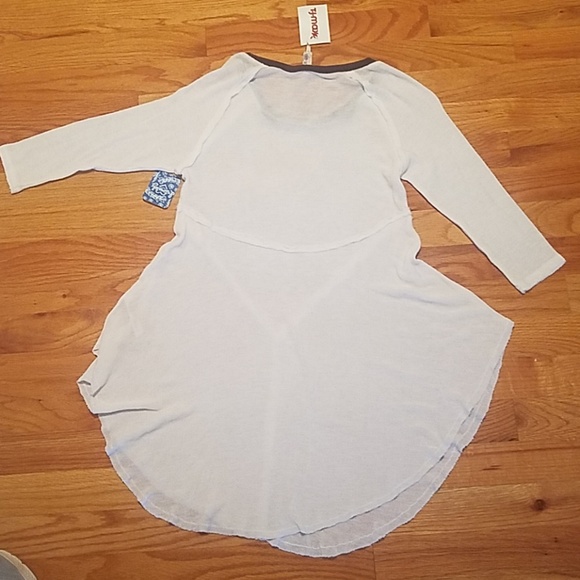 Free People Weekend Layering  3/4 Sleeve White Top - Picture 6 of 8